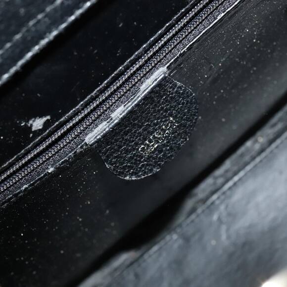 GUCCI Bamboo Hand Bag Leather Suede Black Gold 002 1186 002 1186 - Picture 14 of 16